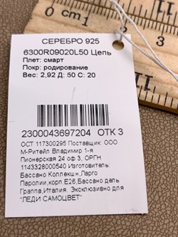 *Цепь р.50 Смарт арт. 6300R09020L50-204, (Вес 2,92 г) - фото 319934