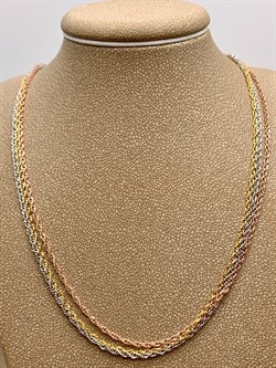 *Цепь р.45+5 Веревка облегченная 3 ряда 3 цвета арт. 1323RYZ9066L45-134, (Вес 5,9 г) - фото 320174 *Цепь р.45+5 Веревка облегченная 3 ряда 3 цвета арт. 1323RYZ9066L45-134, (Вес 5,9 г) - фото 320174