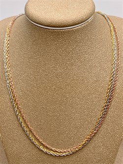 *Цепь р.45+5 Веревка облегченная 3 ряда 3 цвета арт. 1323RYZ9066L45-134, (Вес 5,9 г) - фото 320175 *Цепь р.45+5 Веревка облегченная 3 ряда 3 цвета арт. 1323RYZ9066L45-134, (Вес 5,9 г) - фото 320175