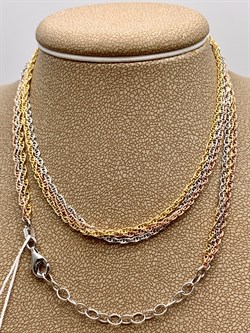 *Цепь р.45+5 Веревка облегченная 3 ряда 3 цвета арт. 1323RYZ9066L45-134, (Вес 5,9 г) - фото 320176 *Цепь р.45+5 Веревка облегченная 3 ряда 3 цвета арт. 1323RYZ9066L45-134, (Вес 5,9 г) - фото 320176