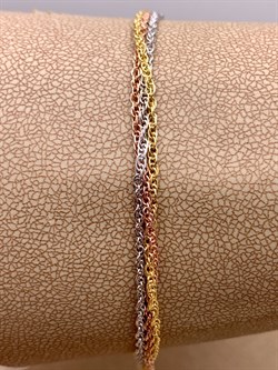 *Браслет р.17+5 Веревка облегченная 3 ряда 3 цвета арт. 1323RYZ9066L17-133, (Вес 2,5 г) - фото 320232 *Браслет р.17+5 Веревка облегченная 3 ряда 3 цвета арт. 1323RYZ9066L17-133, (Вес 2,5 г) - фото 320232