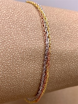 *Браслет р.17+5 Веревка облегченная 3 ряда 3 цвета арт. 1323RYZ9066L17-133, (Вес 2,5 г) - фото 320234 *Браслет р.17+5 Веревка облегченная 3 ряда 3 цвета арт. 1323RYZ9066L17-133, (Вес 2,5 г) - фото 320234