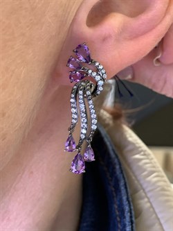 *Серьги Аметист Романовы арт. 02-1814/00АМ-00-203 вес 7,11 г - фото 320286 *Серьги Аметист Романовы арт. 02-1814/00АМ-00-203 вес 7,11 г - фото 320286