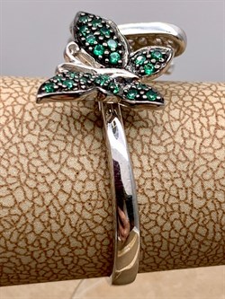 *Кольцо р.18,5 Бабочки Фианит Микс арт. SW-R11046-X-W-Gg-X-X-949 вес 3,5 г - фото 320294