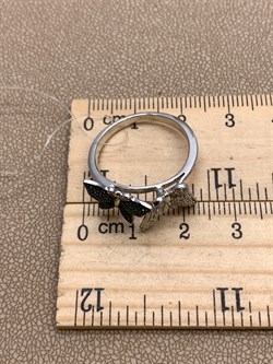 *Кольцо р.18,5 Бабочки Фианит Микс арт. SW-R11046-X-W-Gg-X-X-949 вес 3,5 г - фото 320299