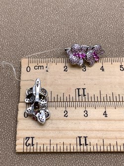 *Серьги Орхидея Розовый Фианит Микро Вставки арт. MP-E01057-X-W-X-X-M6-344 вес 6,1 г - фото 320328