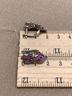 *Серьги Орхидея Розовый Фианит Микро Вставки арт. MP-E01057-X-W-X-X-M6-344 вес 6,1 г - фото 320330