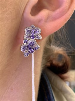 *Серьги Орхидея Сиреневый Фианит Микс Микро Вставки арт. MP-E1057-1-X-W-X-X-M2-232 вес 6,1 г - фото 320350 *Серьги Орхидея Сиреневый Фианит Микс Микро Вставки арт. MP-E1057-1-X-W-X-X-M2-232 вес 6,1 г - фото 320350