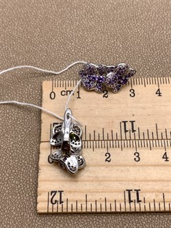 *Серьги Орхидея Сиреневый Фианит Микс Микро Вставки арт. MP-E1057-1-X-W-X-X-M2-232 вес 6,1 г - фото 320355 *Серьги Орхидея Сиреневый Фианит Микс Микро Вставки арт. MP-E1057-1-X-W-X-X-M2-232 вес 6,1 г - фото 320355