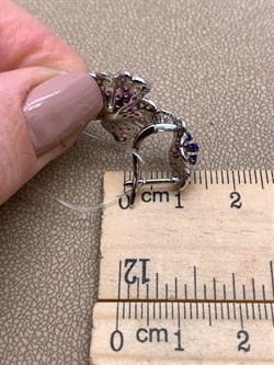 *Серьги Васильки Фианит Микс Микро Вставки арт. CZ-E00858-3-X-WB-MIX3-X-X-546 вес 7,05 г - фото 320363 *Серьги Васильки Фианит Микс Микро Вставки арт. CZ-E00858-3-X-WB-MIX3-X-X-546 вес 7,05 г - фото 320363