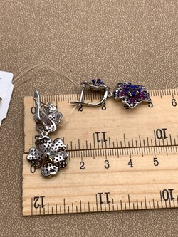 *Серьги Васильки Фианит Микс Микро Вставки арт. CZ-E00858-3-X-WB-MIX3-X-X-546 вес 7,05 г - фото 320364 *Серьги Васильки Фианит Микс Микро Вставки арт. CZ-E00858-3-X-WB-MIX3-X-X-546 вес 7,05 г - фото 320364