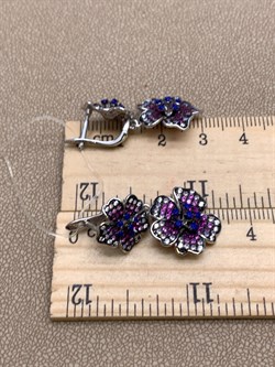 *Серьги Васильки Фианит Микс Микро Вставки арт. CZ-E00858-3-X-WB-MIX3-X-X-546 вес 7,05 г - фото 320365 *Серьги Васильки Фианит Микс Микро Вставки арт. CZ-E00858-3-X-WB-MIX3-X-X-546 вес 7,05 г - фото 320365