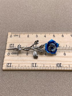 *Брошь-кулон Роза Эмаль арт. AB-Br00350-X-W-SAP-Bl-AQ-073 вес 6,51 г - фото 320428 *Брошь-кулон Роза Эмаль арт. AB-Br00350-X-W-SAP-Bl-AQ-073 вес 6,51 г - фото 320428