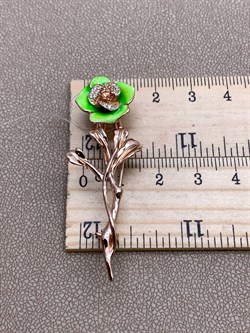 *Брошь-кулон Роза Эмаль арт. AB-Br00350-X-G-DCh-Gg-LO-888 вес 6,52 г - фото 320433 *Брошь-кулон Роза Эмаль арт. AB-Br00350-X-G-DCh-Gg-LO-888 вес 6,52 г - фото 320433