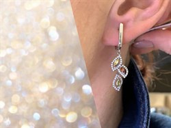 *Серьги Фианит Микс арт. AS-E00250-X-W-R-X-W-399 вес 4,6 г - фото 320499