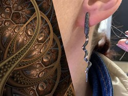 *Серьги Змейки Белый Фианит арт. AY-E084-1-X-BY-X-X-W-685 вес 5,3 г - фото 320500