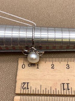 *Кольцо р.17,5 Белый Жемчуг д.8,*8,5мм арт. 1.0327.0.b-948 Вес 1,92 г - фото 320506