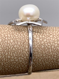 *Кольцо р.17,5 Белый Жемчуг д.8,*8,5мм арт. 1.0327.0.b-948 Вес 1,92 г - фото 320509