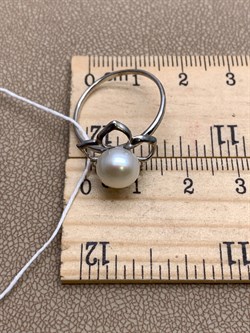 *Кольцо р.17,5 Белый Жемчуг д.8,*8,5мм арт. 1.0327.0.b-948 Вес 1,92 г - фото 320513