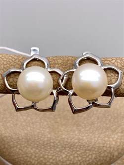 *Серьги Белый Жемчуг д.8,*8,5мм арт. 2.0327.0.b-955 Вес 3,18 г - фото 320516