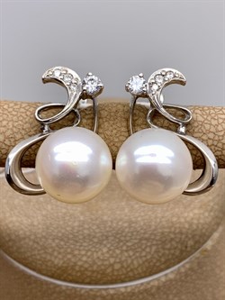 *Серьги Белый Жемчуг д.10,5*11мм арт. 2.0280.0.b-244 Вес 6,71 г - фото 320552 *Серьги Белый Жемчуг д.10,5*11мм арт. 2.0280.0.b-244 Вес 6,71 г - фото 320552