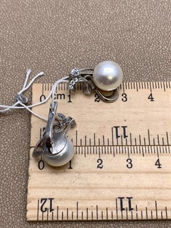 *Серьги Белый Жемчуг д.10,5*11мм арт. 2.0280.0.b-244 Вес 6,71 г - фото 320555 *Серьги Белый Жемчуг д.10,5*11мм арт. 2.0280.0.b-244 Вес 6,71 г - фото 320555