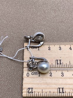 *Серьги Белый Жемчуг д.10,5*11мм арт. 2.0280.0.b-244 Вес 6,71 г - фото 320556 *Серьги Белый Жемчуг д.10,5*11мм арт. 2.0280.0.b-244 Вес 6,71 г - фото 320556