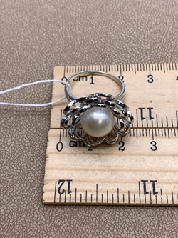 *Кольцо р.17,5 Белый Жемчуг д.10*10,5мм арт. 1.0325.0.b-917 Вес 6,08 г - фото 320647 *Кольцо р.17,5 Белый Жемчуг д.10*10,5мм арт. 1.0325.0.b-917 Вес 6,08 г - фото 320647