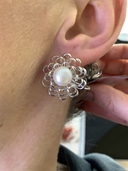 *Серьги Белый Жемчуг д.10*10,5мм арт. 2.0325.0.b-195 Вес 10,6 г - фото 320659 *Серьги Белый Жемчуг д.10*10,5мм арт. 2.0325.0.b-195 Вес 10,6 г - фото 320659