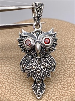 *Подвеска Филин Марказит Гранат Пироп арт. HP1062-415 вес 3,86 г - фото 320694