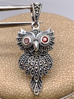 *Подвеска Филин Марказит Гранат Пироп арт. HP1062-415 вес 3,86 г - фото 320695