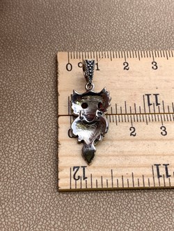 *Подвеска Филин Марказит Гранат Пироп арт. HP1062-415 вес 3,86 г - фото 320697