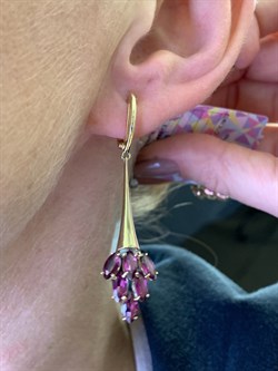 *Серьги Гранат Родолит цв Лимонное арт. 02-1-682-12-276 вес 6,65 г - фото 320766 *Серьги Гранат Родолит цв Лимонное арт. 02-1-682-12-276 вес 6,65 г - фото 320766