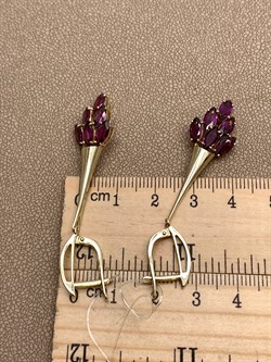 *Серьги Гранат Родолит цв Лимонное арт. 02-1-682-12-276 вес 6,65 г - фото 320767 *Серьги Гранат Родолит цв Лимонное арт. 02-1-682-12-276 вес 6,65 г - фото 320767