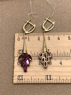 *Серьги Гранат Родолит цв Лимонное арт. 02-1-682-12-276 вес 6,65 г - фото 320768 *Серьги Гранат Родолит цв Лимонное арт. 02-1-682-12-276 вес 6,65 г - фото 320768