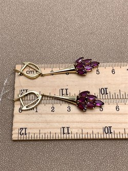 *Серьги Гранат Родолит цв Лимонное арт. 02-1-682-12-276 вес 6,65 г - фото 320769 *Серьги Гранат Родолит цв Лимонное арт. 02-1-682-12-276 вес 6,65 г - фото 320769