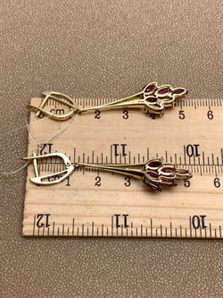 *Серьги Гранат Родолит цв Лимонное арт. 02-1-682-12-276 вес 6,65 г - фото 320770 *Серьги Гранат Родолит цв Лимонное арт. 02-1-682-12-276 вес 6,65 г - фото 320770