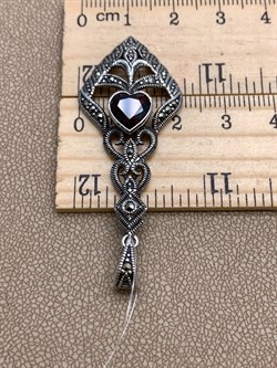 *Подвеска Марказит Гранат Пироп арт. П 201-437 вес 5 г - фото 321852