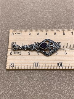 *Подвеска Марказит Гранат Пироп арт. П 201-437 вес 5 г - фото 321853