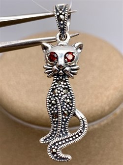 *Подвеска Кошка Марказит арт. HP1274-354 вес 3,4 г - фото 321887 *Подвеска Кошка Марказит арт. HP1274-354 вес 3,4 г - фото 321887