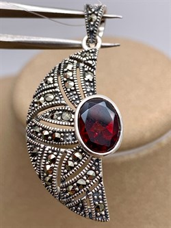 *Подвеска Марказит Гранат Пироп арт. П 751-907 вес 4,4 г - фото 321974