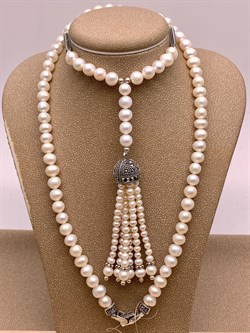 *Колье р.45 Марказит Жемчуг арт. FPN0026-150 вес 43.05 г - фото 322027 *Колье р.45 Марказит Жемчуг арт. FPN0026-150 вес 43.05 г - фото 322027