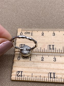 *Кольцо р.17 Белый Жемчуг д.9*9,5мм арт. 1.0469.0.b-414 Вес 2,68 г - фото 322110