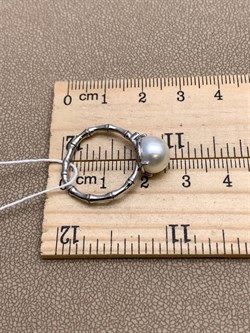 *Кольцо р.17 Белый Жемчуг д.9*9,5мм арт. 1.0469.0.b-414 Вес 2,68 г - фото 322112