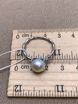 *Кольцо р.18 Белый Жемчуг д.9*9,5мм арт. 1.0469.0.b-438 Вес 2,75 г - фото 322141