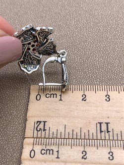 *Серьги Марказит Гранат Пироп арт. HE1151-388 вес 13.89 г - фото 322328