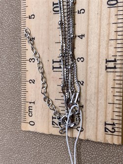 *Колье р.40-45 Фантазия 3 ряда Коробочка Перлина Коробочка с шариками арт. 0323R006L40+278, (Вес 5,27 г) - фото 322493