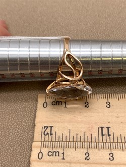 *Кольцо р.19,5 Горный Хрусталь цв Красное арт. 10340335-048 (вес 6,62 г) - фото 322532