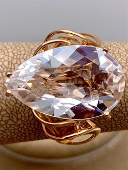 *Кольцо р.19,5 Горный Хрусталь цв Красное арт. 10340335-048 (вес 6,62 г) - фото 322535