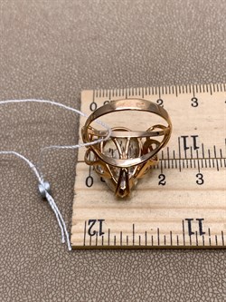 *Кольцо р.19,5 Горный Хрусталь цв Красное арт. 10340335-048 (вес 6,62 г) - фото 322539